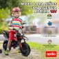 Moto Eléctrica para Niños 12V con Licencia Aprilia con Ruedas Auxiliares Desmontables 6 km/h Suspensión Trasera Rojo