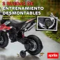 Moto Eléctrica para Niños 12V con Licencia Aprilia con Ruedas Auxiliares Desmontables 6 km/h Suspensión Trasera Rojo
