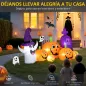 Calabaza Inflable de Halloween con Fantasma Lápida con Luces LED IP44 e Inflador para Fiestas 240x130x130 cm Multicolor