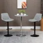 Juego de 2 Taburetes de Bar Giratorios Altura Ajustable 86-106 cm Tapizada en Cuero Sintético Respaldo y Reposapiés Gris