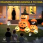 Calabaza Inflable de Halloween con Gato de 6 Pies con Luces LED IP44 e Inflador para Fiestas 160x100x180 cm Naranja