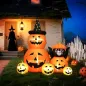 Calabaza Inflable de Halloween con Gato de 6 Pies con Luces LED IP44 e Inflador para Fiestas 160x100x180 cm Naranja