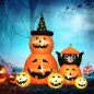 Calabaza Inflable de Halloween con Gato de 6 Pies con Luces LED IP44 e Inflador para Fiestas 160x100x180 cm Naranja