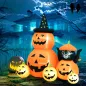 Calabaza Inflable de Halloween con Gato de 6 Pies con Luces LED IP44 e Inflador para Fiestas 160x100x180 cm Naranja
