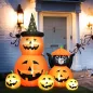 Calabaza Inflable de Halloween con Gato de 6 Pies con Luces LED IP44 e Inflador para Fiestas 160x100x180 cm Naranja