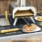 Mini Horno de Leña para Pizza con Piedra Refractaria Pala y Patas Plegables para Camping y Exterior 79x36x75 cm Plata