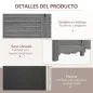 Biombo Separador de Ambientes Plegable de 4 Paneles de Madera con Pizarras para Dormitorio 162x172 cm Gris