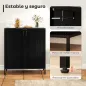 Aparador de Cocina Moderno Aparador para Salón con 2 Puertas Estante Ajustable y Base Elevada 80x40x90 cm Negro Aparador de Cocina Moderno Aparador para Salón con 2 Puertas Estante Ajustable y Base Elevada 80x40x90 cm Negro