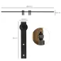 Herrajes Puertas Correderas 200 cm para Puerta Corredera Doble de Madera Ancho 50 cm Mueble de TV Armario Negro Herrajes Puertas Correderas 200 cm para Puerta Corredera Doble de Madera Ancho 50 cm Mueble de TV Armario Negro