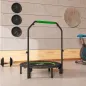 Cama Elástica Plegable Ø102 cm con Mango Ajustable Marco de Acero para Entrenamiento Piernas Cuerpo Negro y Verde