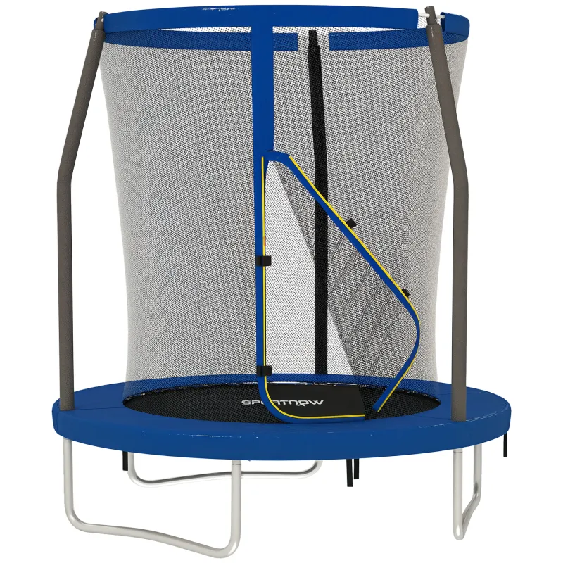 Cama Elástica Infantil Trampolín para Niños +6 Años con Red de Seguridad Ø183x200 cm Azul