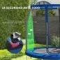 Cama Elástica Infantil Trampolín para Niños +6 Años con Red de Seguridad Ø183x200 cm Azul