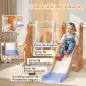 Tobogán Infantil con Columpio con Barandilla y Canasta 4 en 1 para Niños de +18 Meses 147,5x160x107 cm Naranja