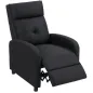 Sillón Relax Reclinable Manual hasta 155º Apertura Push con Reposapiés Respaldo Alto Acolchado Grueso Negro Sillón Relax Reclinable Manual hasta 155º Apertura Push con Reposapiés Respaldo Alto Acolchado Grueso Negro