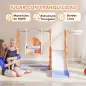 Tobogán Infantil con Columpio con Barandilla y Canasta 4 en 1 para Niños de +18 Meses 147,5x160x107 cm Naranja