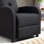 Sillón Relax Reclinable Manual hasta 155º Apertura Push con Reposapiés Respaldo Alto Acolchado Grueso Negro Sillón Relax Reclinable Manual hasta 155º Apertura Push con Reposapiés Respaldo Alto Acolchado Grueso Negro