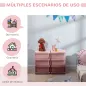Torre de Almacenamiento Infantil con 6 Cajones Organizador de Juguetes con Bordes Redondeados y Asas 75x37x56,5 cm Rosa