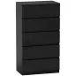 Cómoda con 5 Cajones Cajonera de Estilo Moderno para Dormitorio Entrada Salón 55x34x100 cm Negro