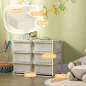 Torre de Almacenamiento Infantil con 6 Cajones Organizador de Juguetes con Bordes Redondeados y Asas 75x37x56,5 cm Crema
