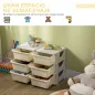 Torre de Almacenamiento Infantil con 6 Cajones Organizador de Juguetes con Bordes Redondeados y Asas 75x37x56,5 cm Crema