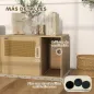 Mueble Arenero para Gatos Caja de Arena para Gatos con Almohadilla para Rascar y Puerta de Ratán 80x50x50 cm Roble
