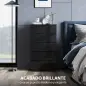 Cómoda con 5 Cajones Cajonera de Estilo Moderno para Dormitorio Entrada Salón 55x34x100 cm Negro