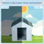 Casa para Perros con Imitación de Ventana y Tejas para Perros Medianos 65x75,7x63 cm Azul Verdoso y Blanco