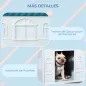 Casa para Perros con Imitación de Ventana y Tejas para Perros Medianos 65x75,7x63 cm Azul Verdoso y Blanco Casa para Perros con Imitación de Ventana y Tejas para Perros Medianos 65x75,7x63 cm Azul Verdoso y Blanco