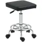 Taburete Giratorio Ajustable Con Asiento Acolchado Reposapiés y Ruedas para Salones y Talleres 34x34x50-66 cm Negro Taburete Giratorio Ajustable Con Asiento Acolchado Reposapiés y Ruedas para Salones y Talleres 34x34x50-66 cm Negro