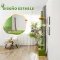Árbol para Gatos de Suelo a Techo de 230-275 cm con Altura Ajustable Plataformas Cueva Hamaca Postes Bolas Verde