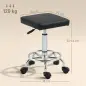 Taburete Giratorio Ajustable Con Asiento Acolchado Reposapiés y Ruedas para Salones y Talleres 34x34x50-66 cm Negro Taburete Giratorio Ajustable Con Asiento Acolchado Reposapiés y Ruedas para Salones y Talleres 34x34x50-66 cm Negro
