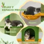 Árbol para Gatos de Suelo a Techo de 230-275 cm con Altura Ajustable Plataformas Cueva Hamaca Postes Bolas Verde