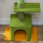 Árbol para Gatos de Suelo a Techo de 230-275 cm con Altura Ajustable Plataformas Cueva Hamaca Postes Bolas Verde