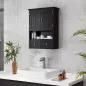 Armario de Baño de Pared Armario Colgante Mueble Suspendido de Baño con 2 Puertas y 2 Cajones 50,8x17,8x66 cm Negro