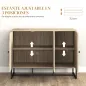 Aparador de Salón con 3 Puertas con Diseño Chevron Estantes Ajustables Patas de Metal 108x40x80 cm Roble