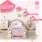 Cama Infantil 70x140 cm con Barrera Anticaídas y Somier Cabecero en Forma de Nube Rosa