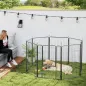 Parque para Perros de 8 Paneles de 100 cm de Altura con Puerta para Interior y Exterior Negro