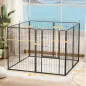 Parque para Perros de 8 Paneles de 100 cm de Altura con Puerta para Interior y Exterior Negro