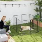 Parque para Perros de 8 Paneles de 100 cm de Altura con Puerta para Interior y Exterior Negro