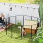 Parque para Perros de 12 Paneles de 100 cm de Altura con Puertas para Interior y Exterior Negro