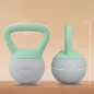 Pesa Rusa 4 kg Kettlebell Relleno de Arena Metálica y Mango Antideslizante para Entreno en Casa 19x15x25 cm Verde y Gris