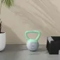 Pesa Rusa 4 kg Kettlebell Relleno de Arena Metálica y Mango Antideslizante para Entreno en Casa 19x15x25 cm Verde y Gris