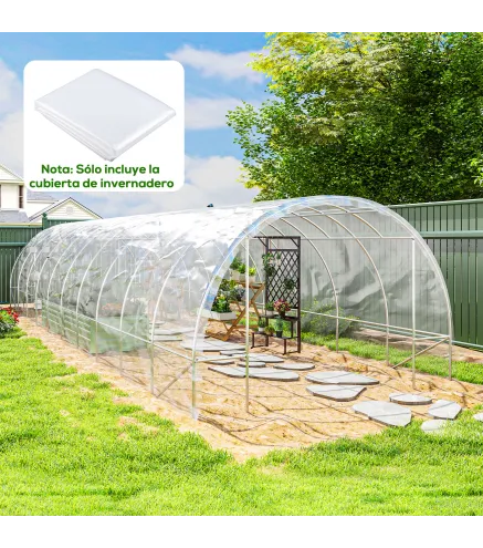 Cubierta de repuesto para invernadero de Polipropileno 6x10 m para Huerto Plantas Agricultura Jardín Transparente