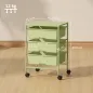 Carrito de Almacenamiento de 4 Niveles Carrito de Cocina con Ruedas 3 Cestas y Tablero 40,8x33,5x60,5 cm Verde