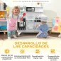 Cocina de Juguete de Madera con Sonido Accesorios de Acero Inoxidable para Niños a Partir de 3 Años Blanco