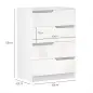 Cómoda con 4 Cajones Cómoda de Dormitorio Moderno con Anti-vuelco Cajonera para Salón Pasillo 60x40x85 cm Blanco