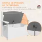 Banco Almacenaje para Niños con Respaldo Tapa Amortiguadora Carga 30 kg para Salas de Juego 68,5x34x58 cm Gris y Blanco