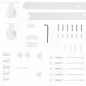 Herrajes para Puertas Correderas 200 cm Kit de Accesorios para Puerta Corredera con 2 Rieles y Guía Blanco