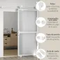 Herrajes para Puertas Correderas 200 cm Kit de Accesorios para Puerta Corredera con 2 Rieles y Guía Blanco