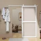 Herrajes para Puertas Correderas 200 cm Kit de Accesorios para Puerta Corredera con 2 Rieles y Guía Blanco